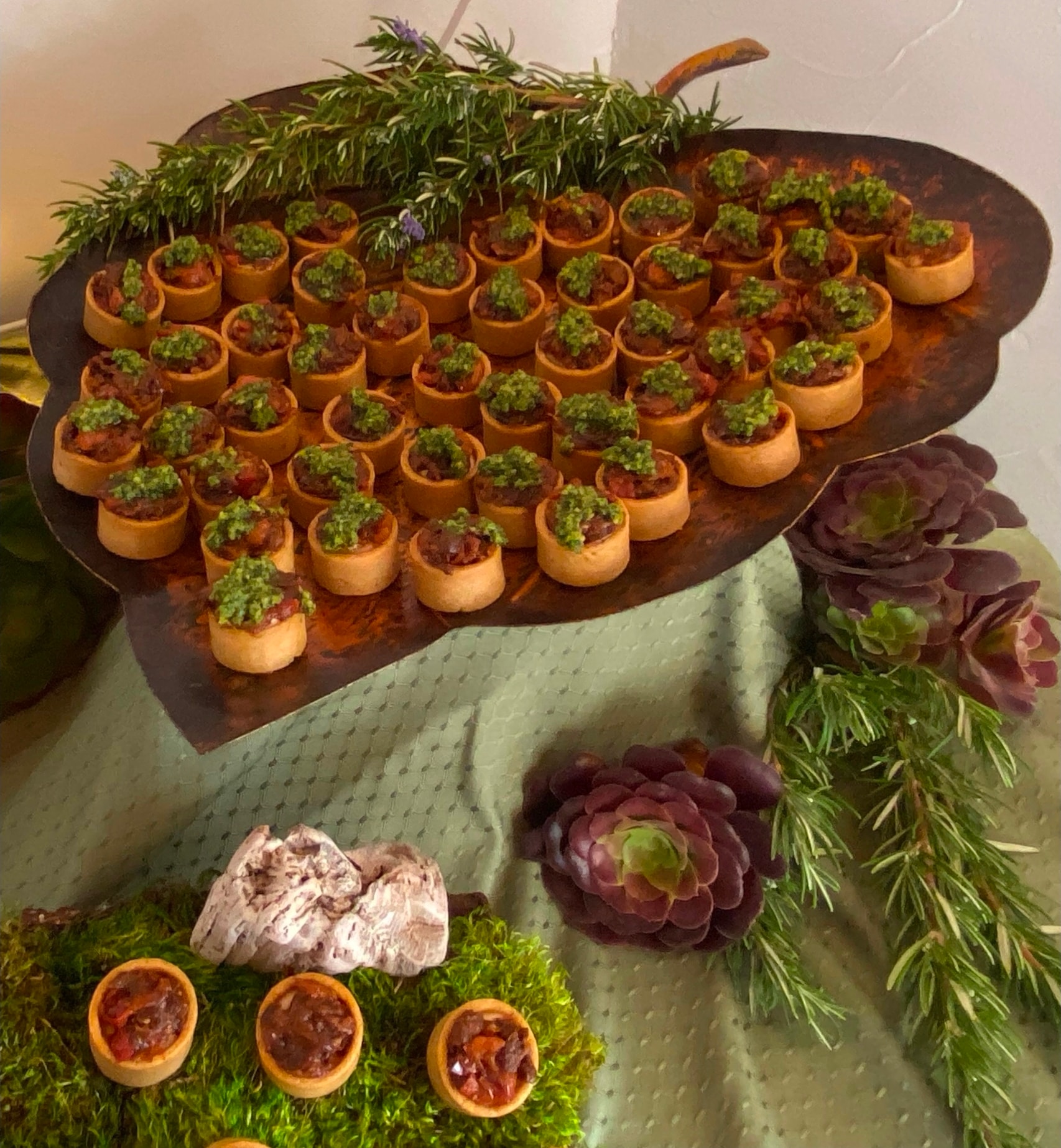 Lush garden botanicals and fresh herbs